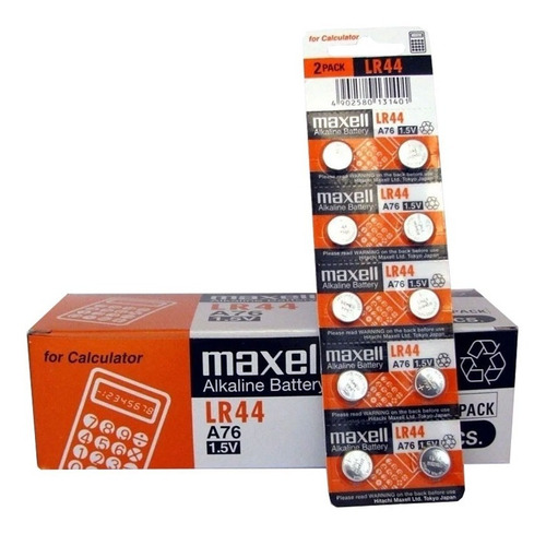 Pilas Maxell Lr44 A76 1.5v Alcalina X10 Agente Oficial Caba