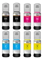 Comprar Kit 8 Refil Tinta Para Epson T544 L3110 L3150 L3250 L1250 Tinta Preto Amarelo Azul Magenta