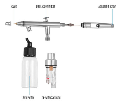 1 Kit De Aerógrafo Portátil Con Potencia De Succión For Pare