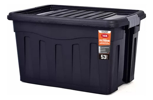 Kit 10 Caixas Organizadoras Grande 53 Lts Com Tampa E Rodas Empilhável