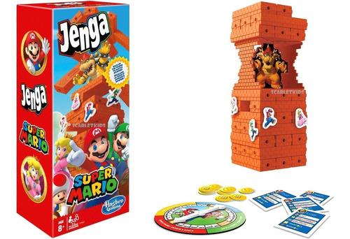 Jenga Super Mario Hasbro Original Juego De Mesa Scarlet Kids