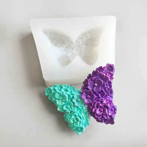 Molde Silicona Mariposa Con Flores Jabones Vela Resina Yeso Sin Elección