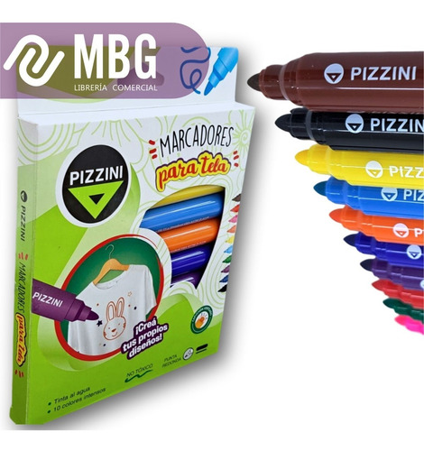 Imagen 5 de 8 de Marcadores Para Tela Pizzini X 10 Unidades