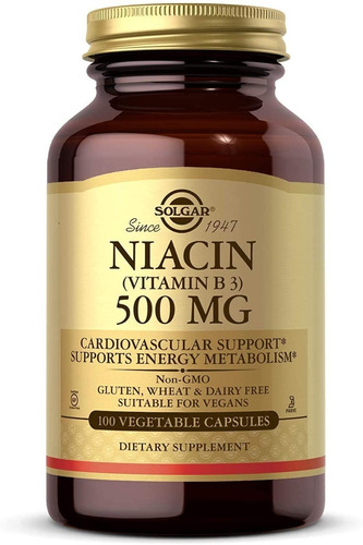 Niacina Vitamina B3 100 Mg 100 Comprimidos Solgar - Eua Sabor Sin sabor
