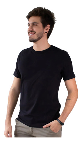 Camiseta Masculina Lisa Algodão Original - P Ao Plus Size