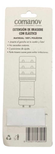 Extensión De Brasier Sostén Elástico Suave Negro 3cm 30mm