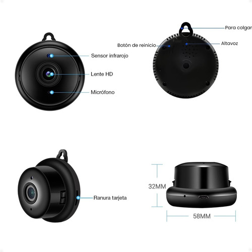 Imagen 5 de 10 de Mini Cámara Inalámbrica 1080p Wifi Visión Nocturna - Otec
