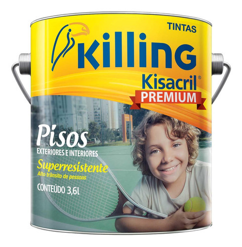 Tinta Piso Acrílica Kisacril 3.6lt Concreto