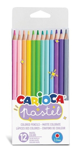 Lapices De Colores Carioca Pastel X 12 Apto Escolar 