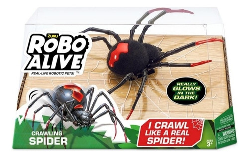 Araña De Juguete Robótica Negra Zuru Robo Alive Color Negro