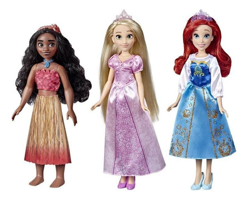 Disney Princesas - Moana Rapunzel Y Ariel Con Mascotas