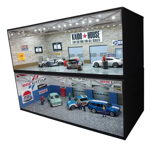 Diorama 1/64 Modelo Kaido House-bre Datsun Mdf Com Luz Led