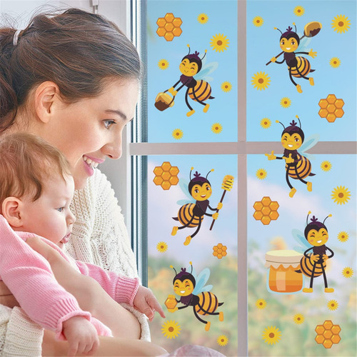 Pegatina De Pared Autoadhesiva De Pvc N Sunflower Bee