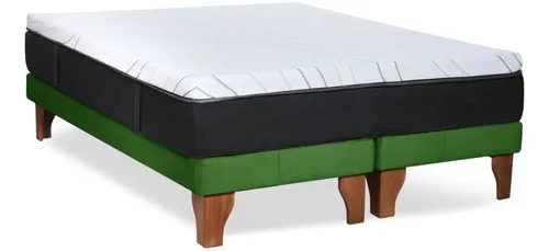 Cama Europea Zen Top Spring Visco Tela Velvet 2 Plazas