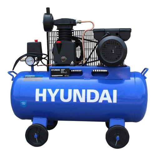Compresor Hyundai 50 Lts 1 Hp 115psi 110v/60hz Hyac50c Color Azul Frecuencia 60 Hz