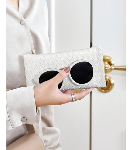 Estuche Para Gafas 4 Pcs Cuero Pu Con Paño De Limpieza
