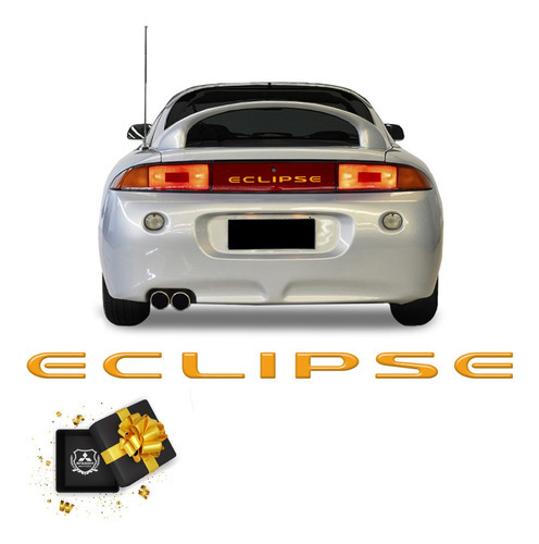 Adesivo Mitsubishi Eclipse Gst 1995/1998 Aplique Traseiro Cor Dourado