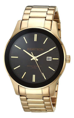 Reloj Hombre Armitron 20-5374bkgp Cuarzo Pulso Dorado En