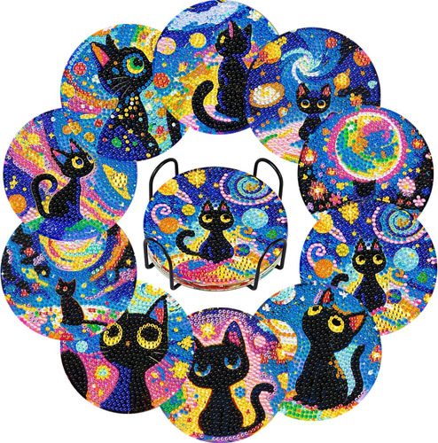 Dotzso 10 Posavasos De Pintura De Diamantes Posavasos De Art