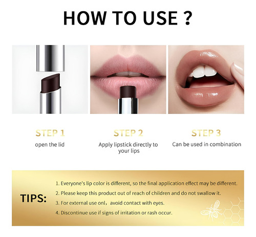 Oxyglow - Black Honey Lipstick, Honey Lipstick Tinted Lip Balm, Nourishing And Hydrating Lip Gloss For Women, Sheer Lightweight Color For All Skin Tones