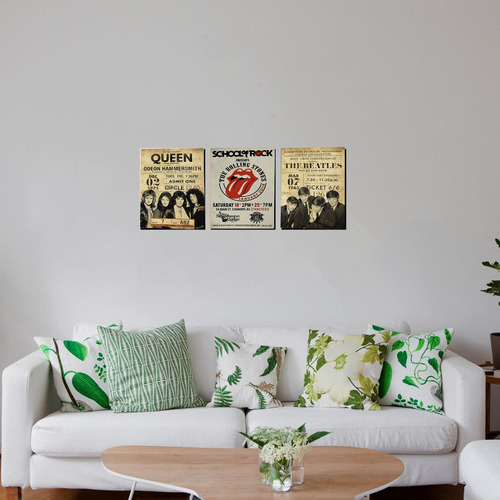 Imagen 3 de 3 de Triptico 60x25 Cms Decorativo Poster Rock Legends