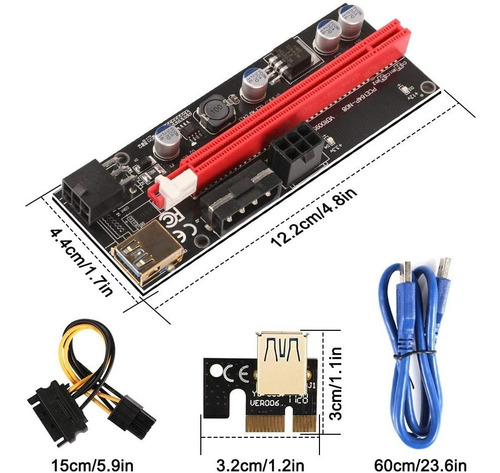 Imagen 4 de 9 de Riser 1x A 16x V 009s Pci-e Cable Usb3.0 Cripto Miner Rig