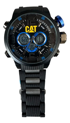 Reloj P Caballero Cat Casual Análogo/digital Estuche Gratis Negro Azul