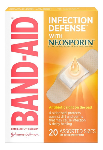 Band Aid Neosporin C/ 20 Unid Cicatrizante C/ Antibiotico
