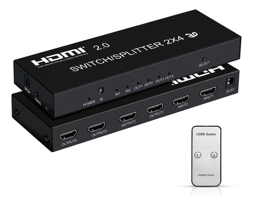 Switcher/splitter Hdmi 2x4 4k X 2k 3d