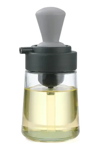 Aceitera En Vidrio Dispensador De Aceite Brocha En Silicona