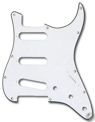 Escudo Para Guitarra Stratocaster Sonotec Pkg Branco Desenho STRATO SSS