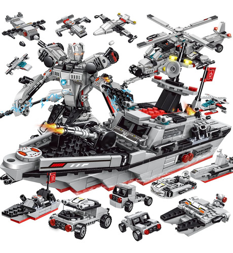 Divertidos Bloques De Construccion Acorazado Robot 35 En 1