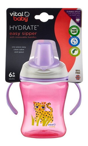 Vaso Easy Sipper Con Asas Extraíbles 260ml Rosado