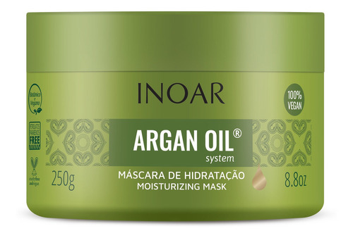 Argan Oil System Máscara Hidratante 250g Inoar 