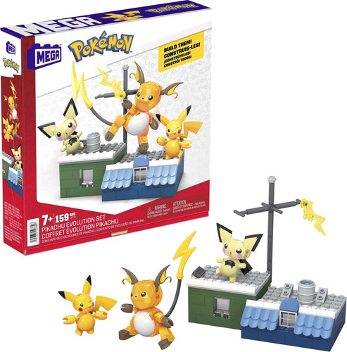 Mega Pokemon Building Toy Kit Pikachu Set Con 3 Figuras De A