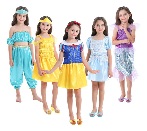 Conjunto De Traje De Princesa Vgofun Para Niñas De 3 A 6 Año