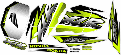 Calcos Para Honda Xlr 125 Laminados Amarillo Fluor