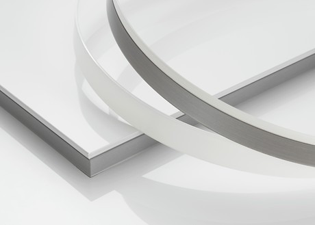 Tapa Canto Blanco Alto Brillo Bicolor Pvc De 23mm X 1mm