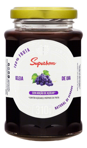 Geleia 100% Fruta Uva Superbom Vidro 310g