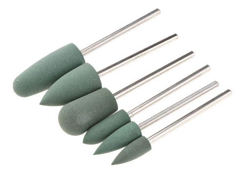 6 Unids Duro De Silicona Nail Bits De Taladro Pulido