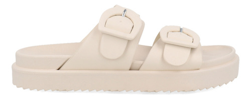 Sandalia Casual Blanco Para Mujer Con Hebilla 5610015