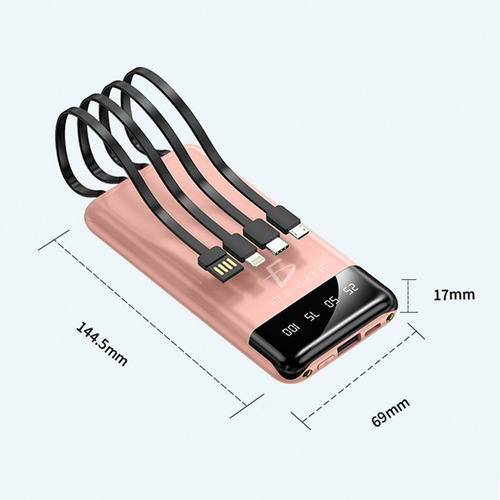 Cargador Power Bank PW.16 usb rosa