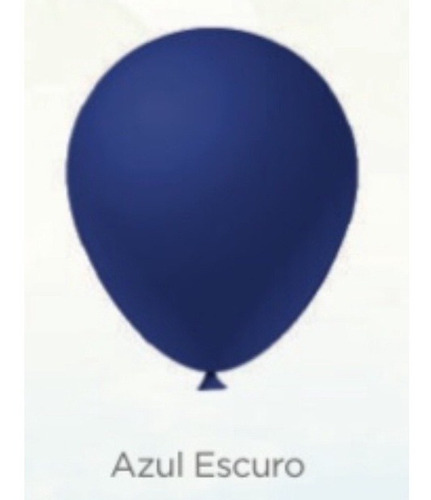 Kit 100 Balão Bexiga N° 7 Azul Escuro  Liso Látex
