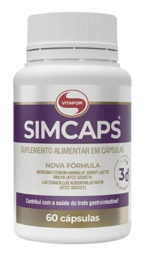 Kit 2x: Simcaps Probiótico Vitafor 60 Cápsulas