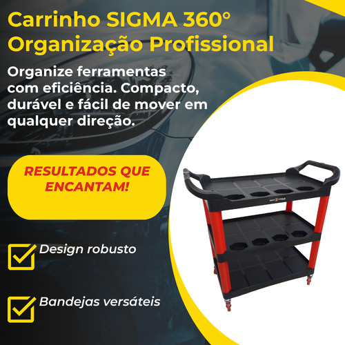 Carrinho Sigma Multiuso Com Rodas Giratorias