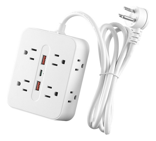 Placa Alimentación Multicontacto Con 6 Salidas 2usb 1type-c