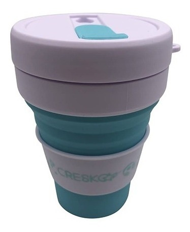 Vaso Cresko Silicon Plegable 355 Ml Celeste