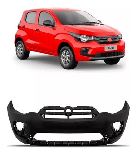 Parachoque Dianteiro Mobi 2017 18 19 20 Preto Liso Com Furo