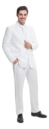 Traje Blanco Para Hombre - Traje De Halloween, Zoot Suit, Ne