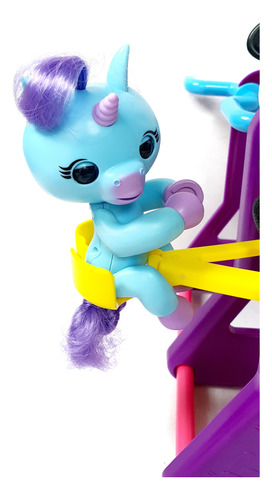 Fingerlings Interactivo Changuito /unicornio /panda Glitter Celeste /negro/rosa (Usado)